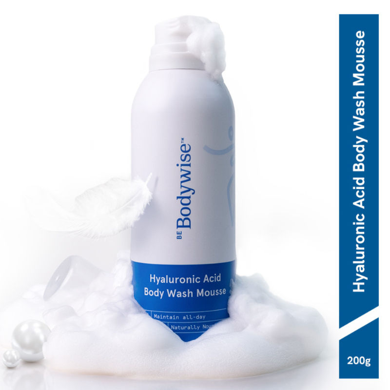Be Bodywise 1% Hyaluronic Acid Body Wash Mousse for Dull & Dehydrated Skin - Upto 72H Moisturization