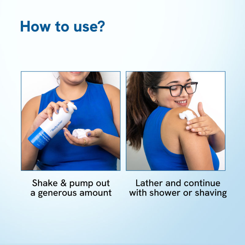 Be Bodywise 1% Hyaluronic Acid Body Wash Mousse for Dull & Dehydrated Skin - Upto 72H Moisturization