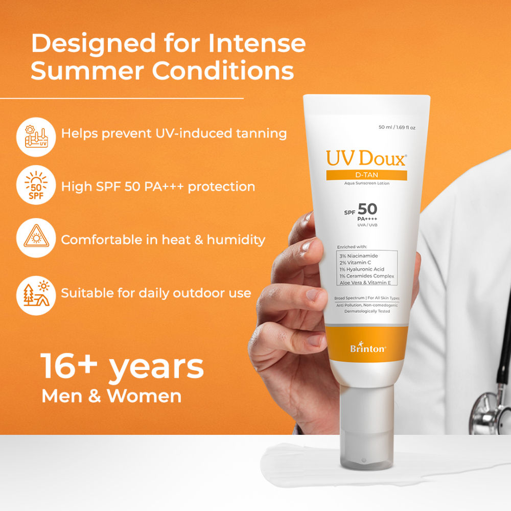Brinton UV Doux D-Tan Aqua Sunscreen Lotion SPF 50 PA ++++