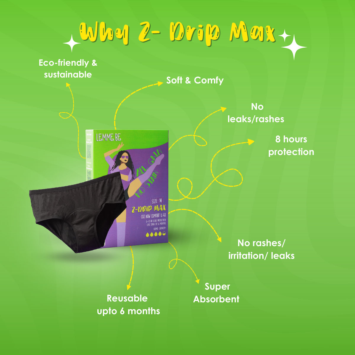 Lemme Be Reusable Period Panties Z Drip Max