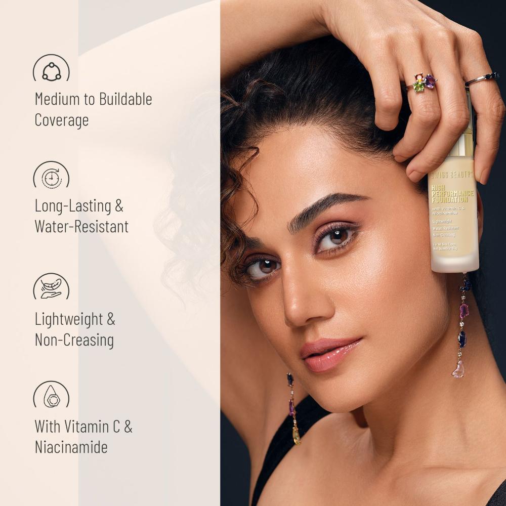 Swiss Beauty High Performance Foundation With Vitamin C & Niacinamide Light-Weight