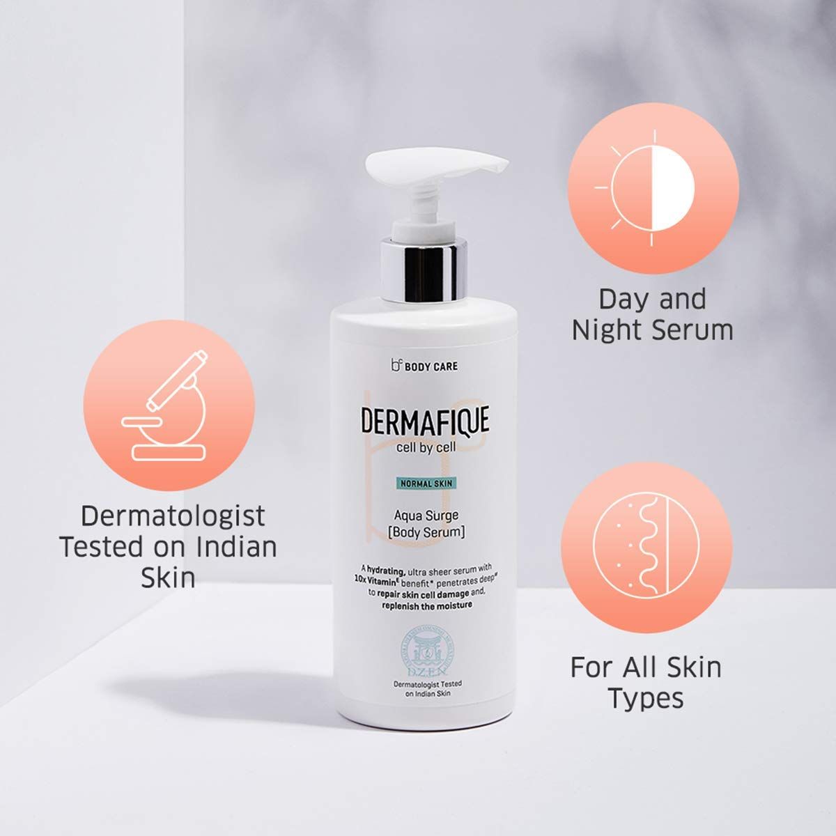Dermafique Aqua Surge Body Lotion Serum For Luminous Skin, With 10X Vitamin E