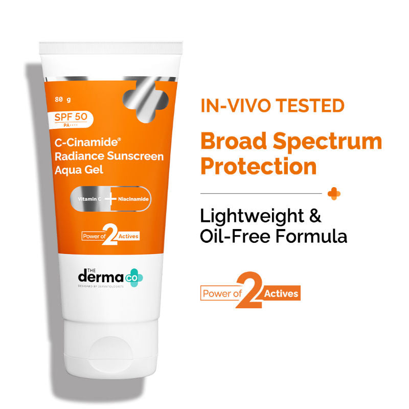 The Derma Co C-Cinamide Sunscreen SPF 50 Aqua Gel PA++++ With Vitamin C & Niacinamide
