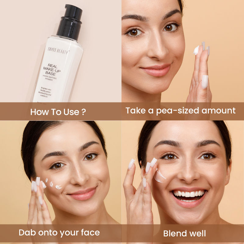 Swiss Beauty Real Make-Up Base Highlighting Primer , Brighten Skin , Modify Pore