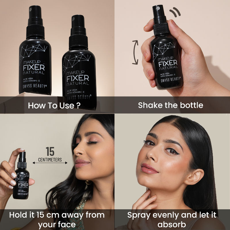 Swiss Beauty Long Lasting Professional Makeup Fixer Setting Spray With Vitamin E & Aloe Vera