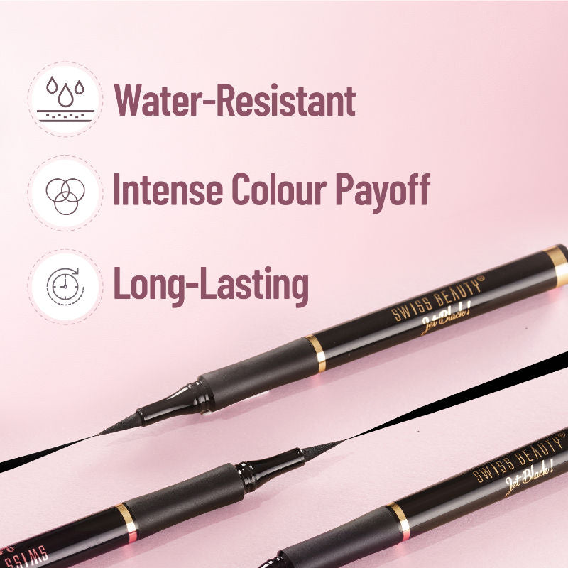 Swiss Beauty Bold Felt Tip Eyeliner - Jet Black