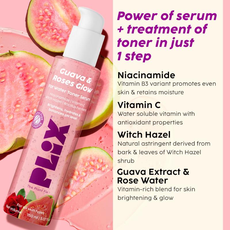 Plix Guava & Roses Glow Fat Water Toner Serum