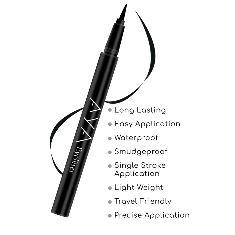AYA Waterproof Long Lasting Eyeliner - Black