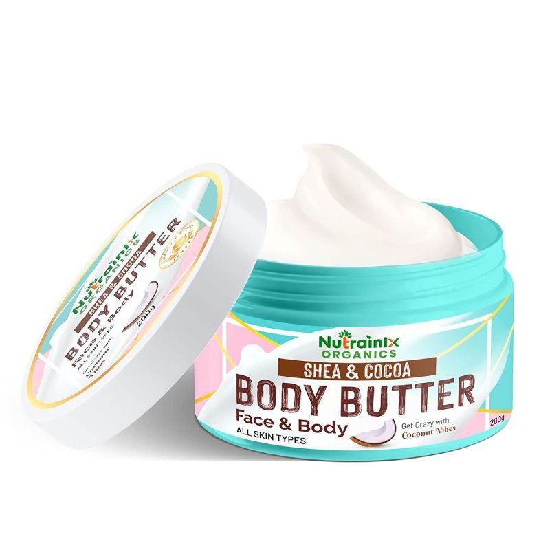Nutrainix Organics Body Butter With Shea And Cocoa Cream For All Skin Types