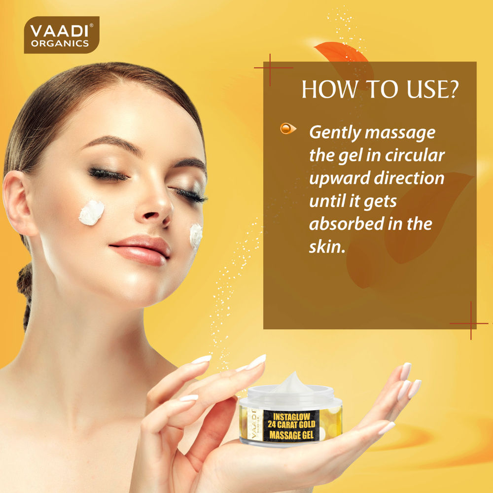 Vaadi Herbals 24 Carat Gold Massage Gel With 24 Carat Gold Dust & Grape Seed Extract