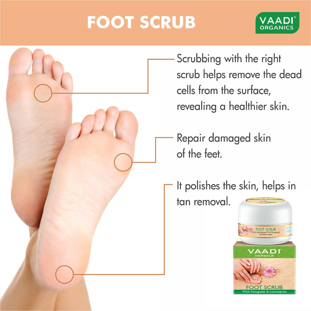 Vaadi Herbals Foot Scrub With Fenugreek & Lemongrass Oil