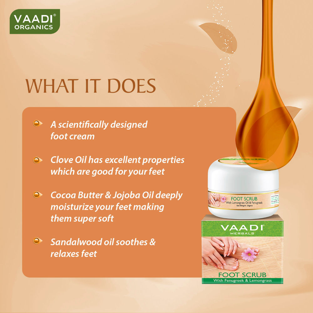Vaadi Herbals Foot Scrub With Fenugreek & Lemongrass Oil
