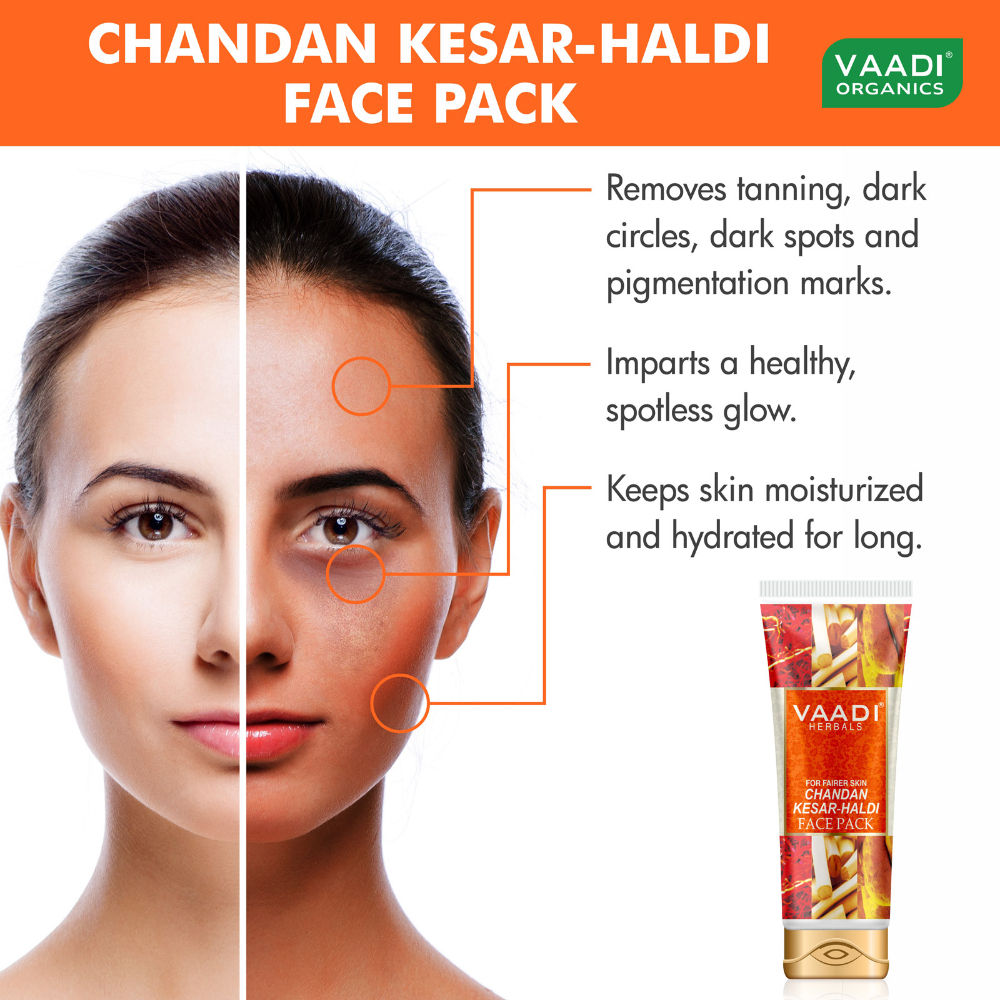 Vaadi Herbals Chandan Kesar Haldi Fairness Face Pack