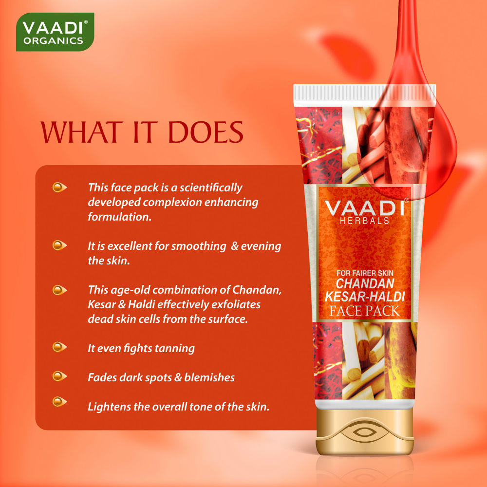 Vaadi Herbals Chandan Kesar Haldi Fairness Face Pack