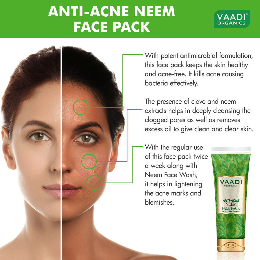 Vaadi Herbals Anti-Acne Neem Face Pack With Clove & Turmeric