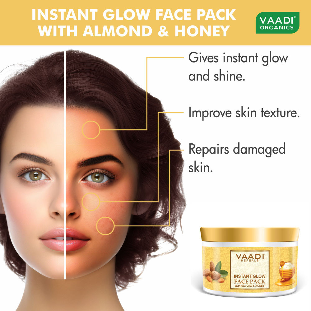 Vaadi Herbals Instant Glow Face Pack With Almond And Honey