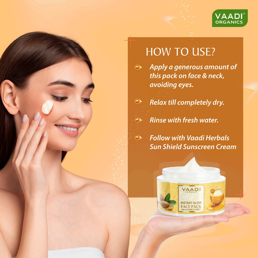 Vaadi Herbals Instant Glow Face Pack With Almond And Honey