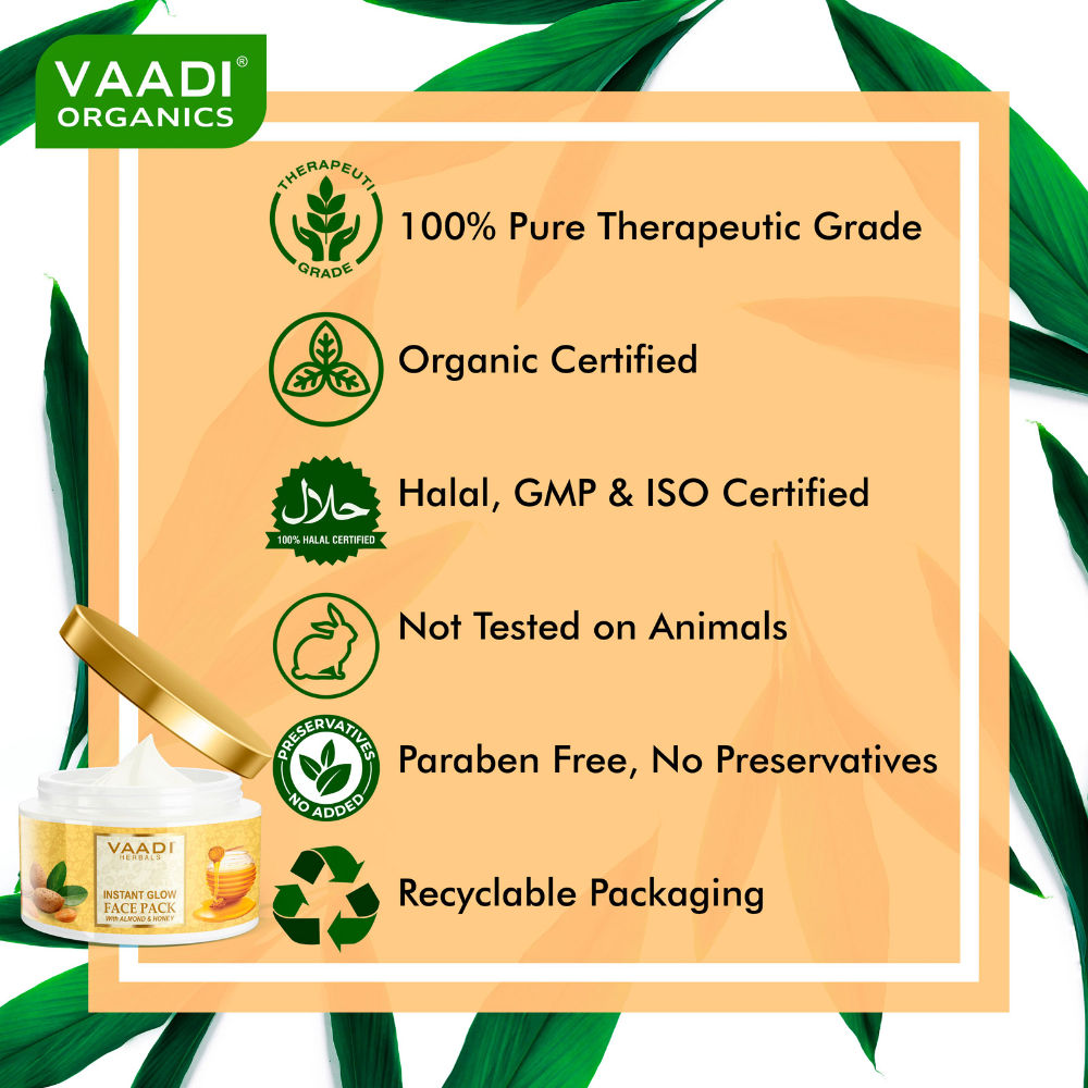 Vaadi Herbals Instant Glow Face Pack With Almond And Honey
