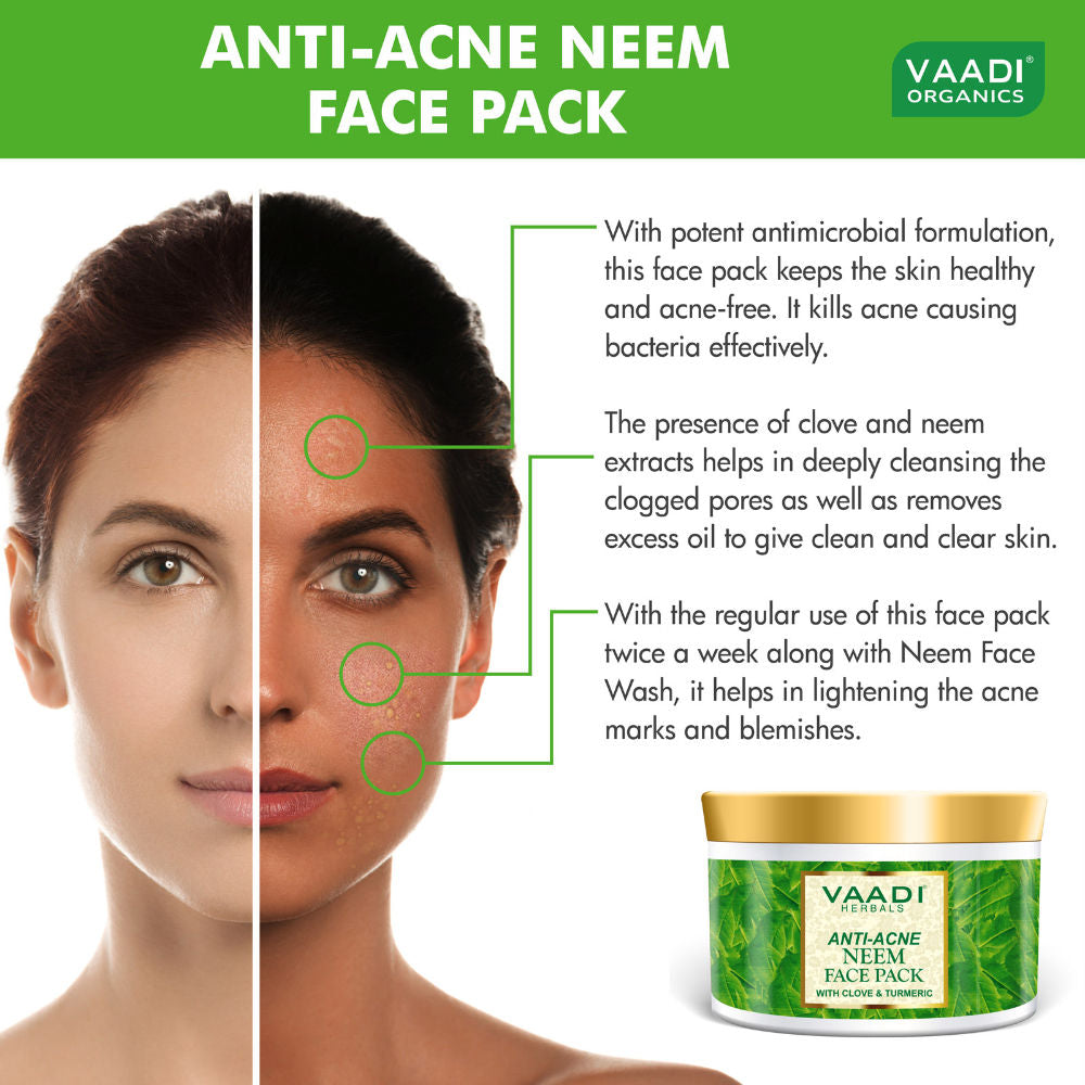 Vaadi Herbals Anti Acne Neem Face Pack With Clove And Turmeric