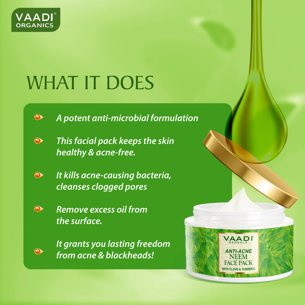 Vaadi Herbals Anti Acne Neem Face Pack With Clove And Turmeric