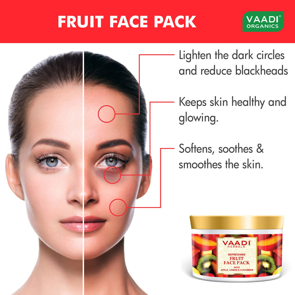 Vaadi Herbals Refreshing Fruit Face Pack With Apple Lemon & Cucumber