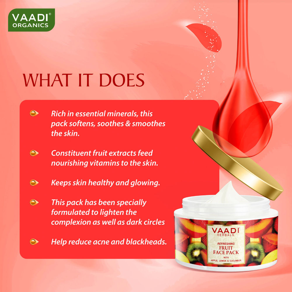 Vaadi Herbals Refreshing Fruit Face Pack With Apple Lemon & Cucumber
