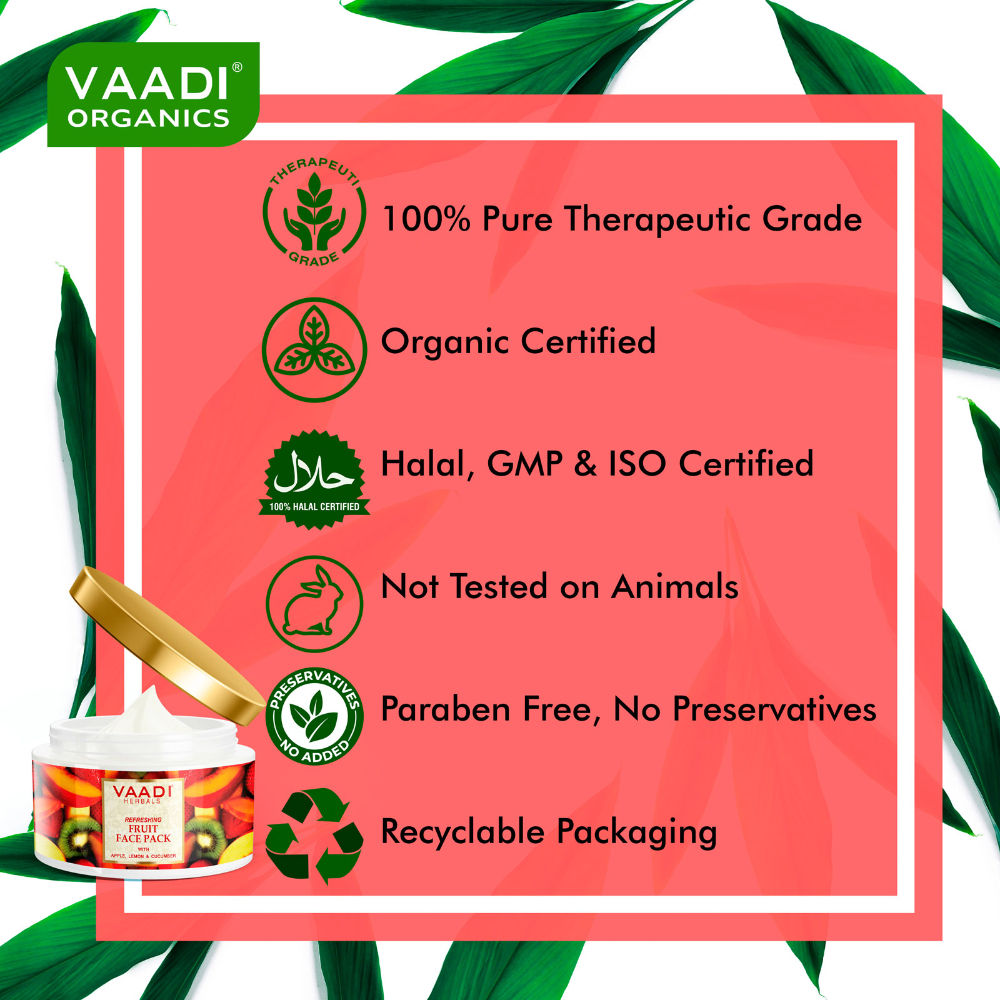 Vaadi Herbals Refreshing Fruit Face Pack With Apple Lemon & Cucumber