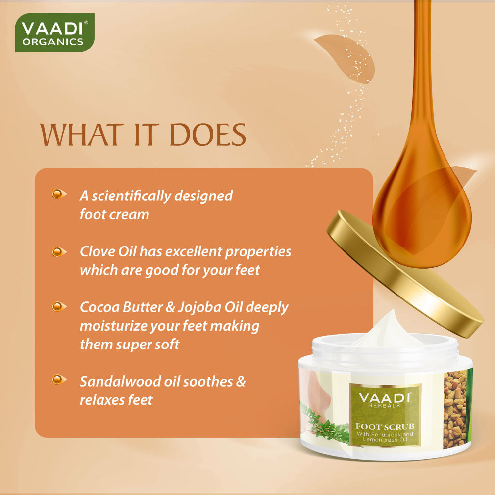 Vaadi Herbals Foot Scrub With Fenugreek & Lemongrass Oil