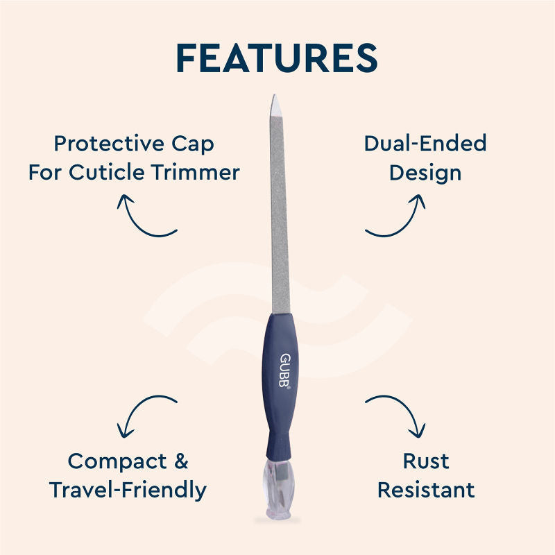 GUBB 2 In 1 Cuticle Trimmer and Nail File Manicure Tool