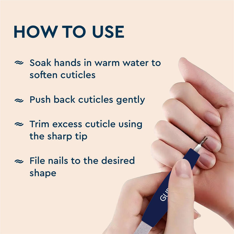 GUBB 2 In 1 Cuticle Trimmer and Nail File Manicure Tool