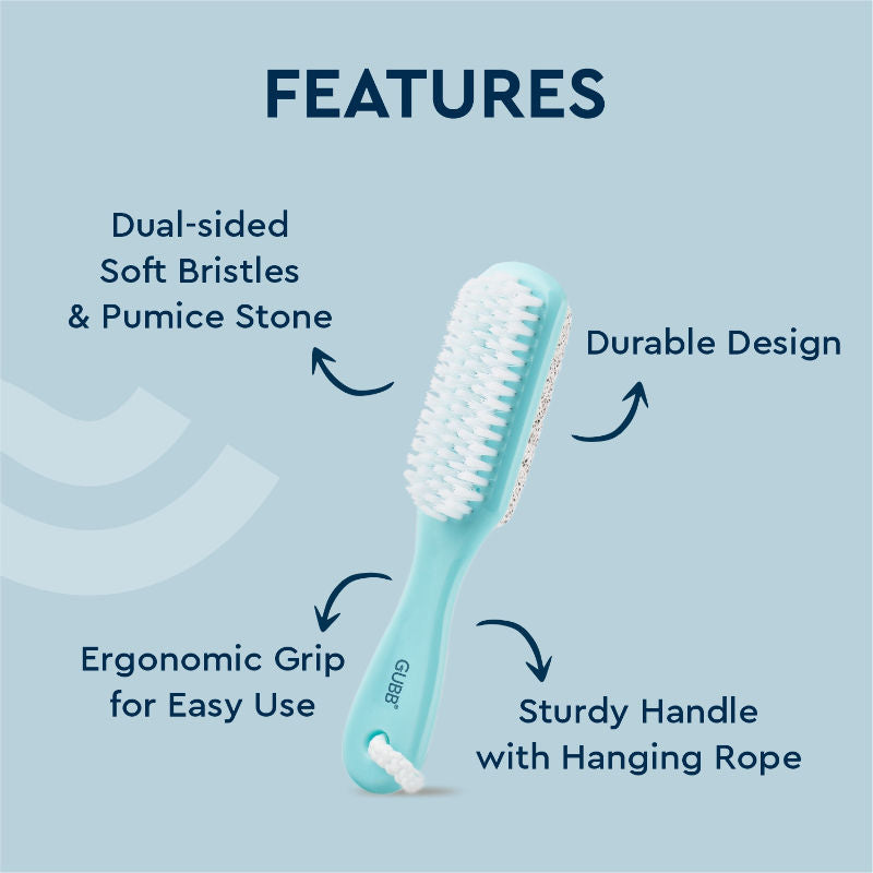 GUBB 2 In 1 Foot Brush With Pumice Stone For Dead Skin Removal