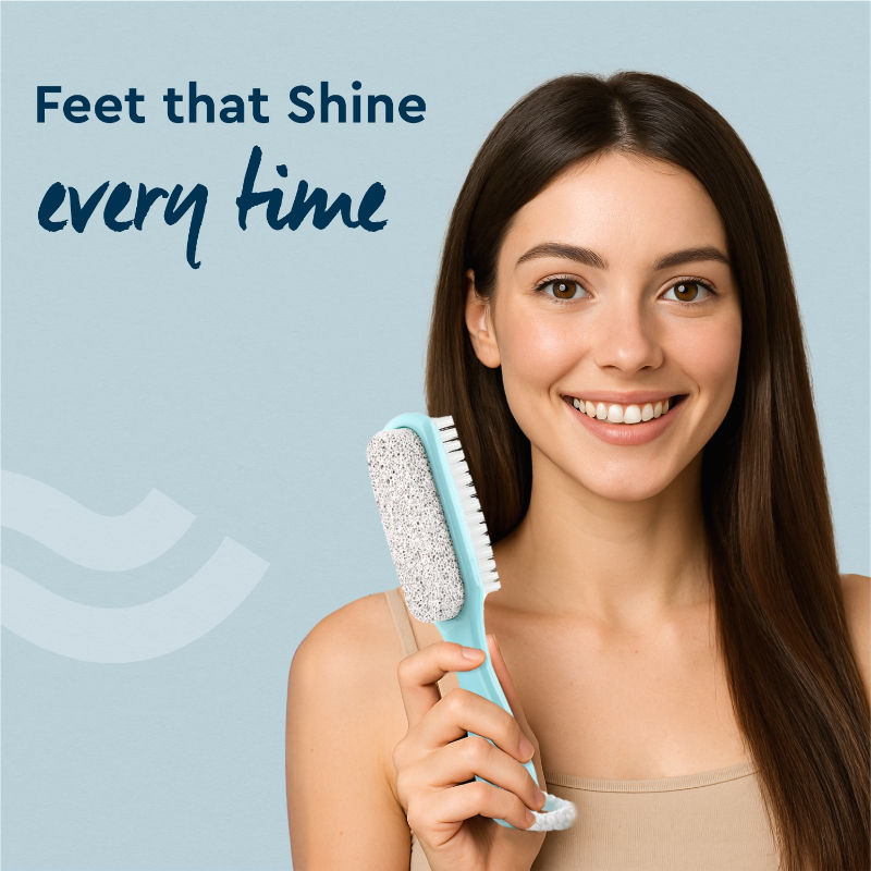 GUBB 2 In 1 Foot Brush With Pumice Stone For Dead Skin Removal