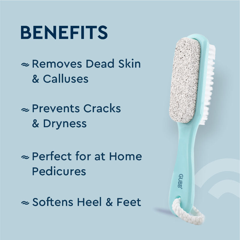 GUBB 2 In 1 Foot Brush With Pumice Stone For Dead Skin Removal