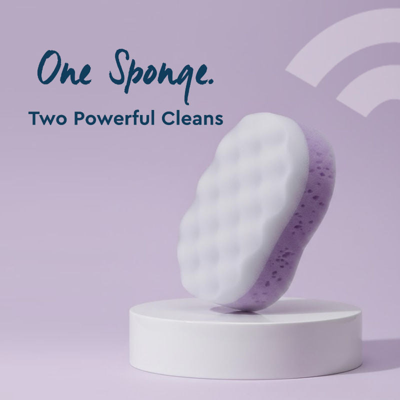 GUBB Adult & Baby Bath Sponge For Bathing- Loofah Sponge For Men & Women Purple & White Colour