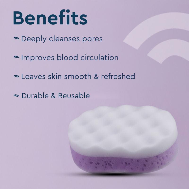 GUBB Adult & Baby Bath Sponge For Bathing- Loofah Sponge For Men & Women Purple & White Colour