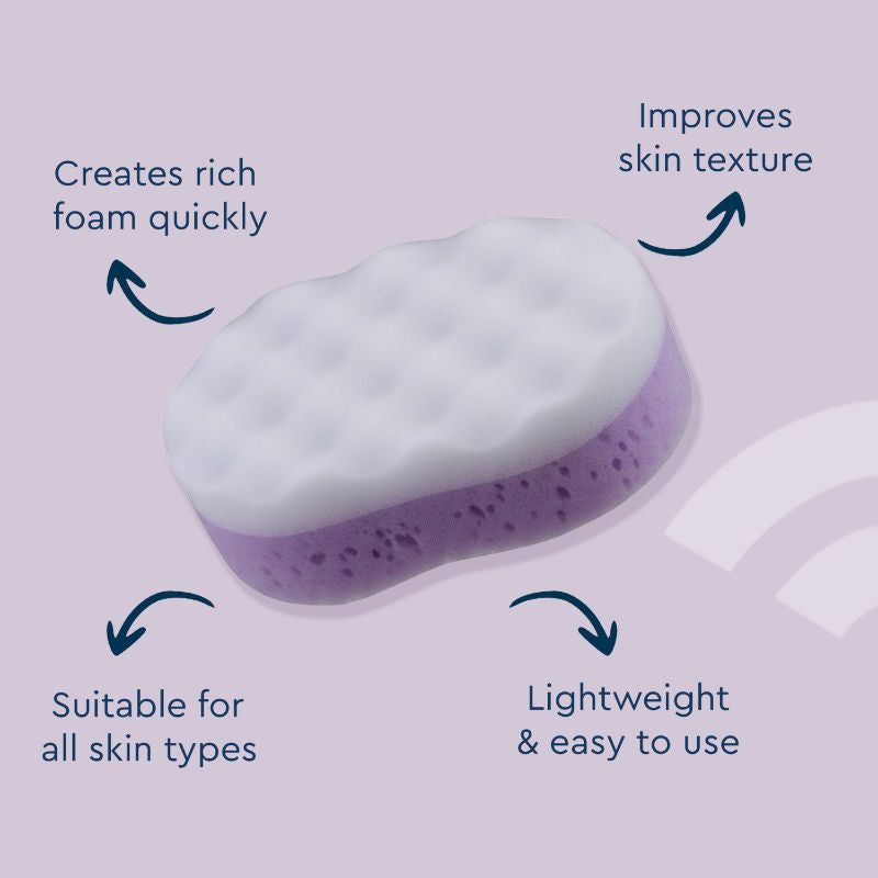 GUBB Adult & Baby Bath Sponge For Bathing- Loofah Sponge For Men & Women Purple & White Colour