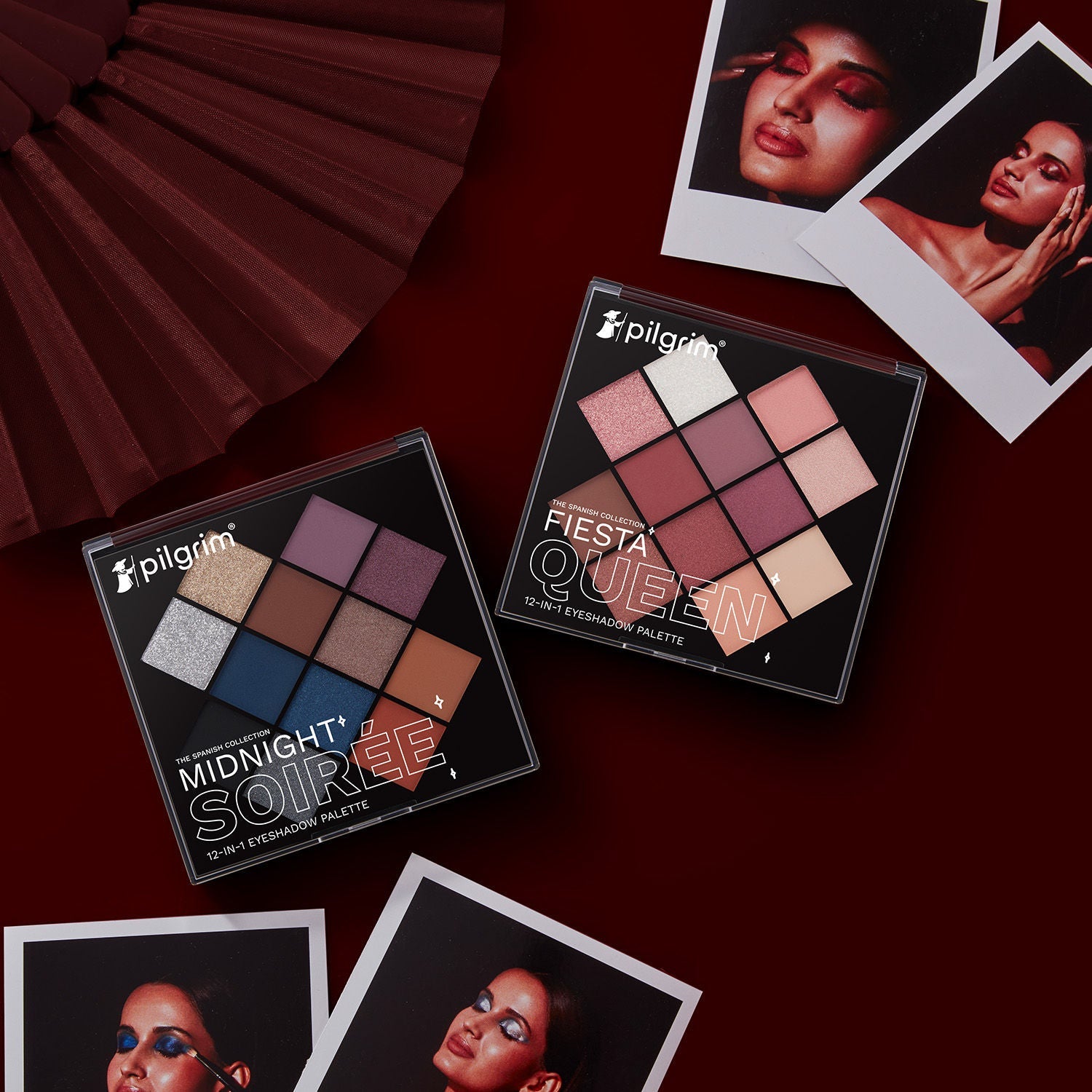 Pilgrim Eyeshadow Fiesta Queen 12-In-1 Highly Pigmented Shades