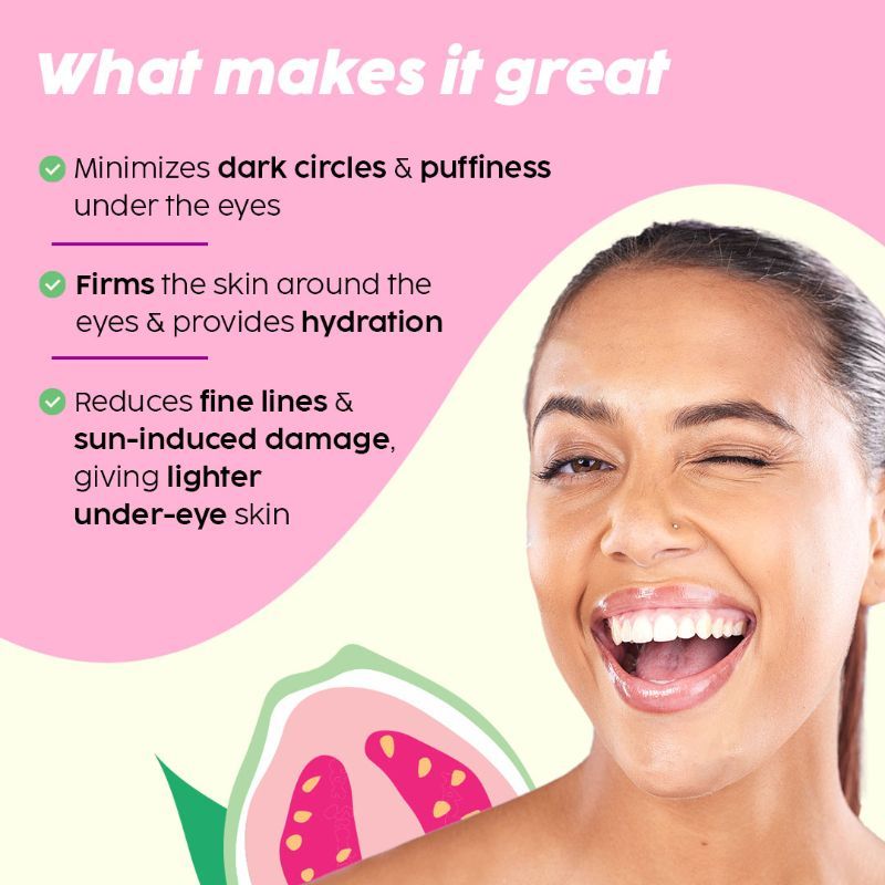 PLIX Guava Under-Eye Gel For Reducing Dark Circles, Puffy Eyes with 3% Niacinamide, Vit E & Caffeine