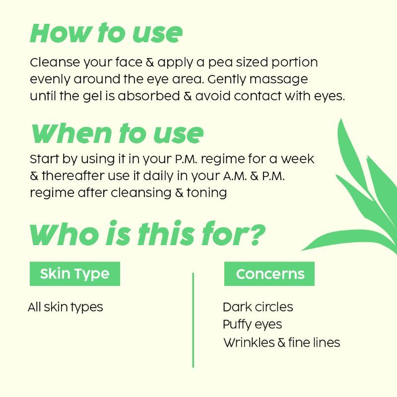 PLIX Guava Under-Eye Gel For Reducing Dark Circles, Puffy Eyes with 3% Niacinamide, Vit E & Caffeine
