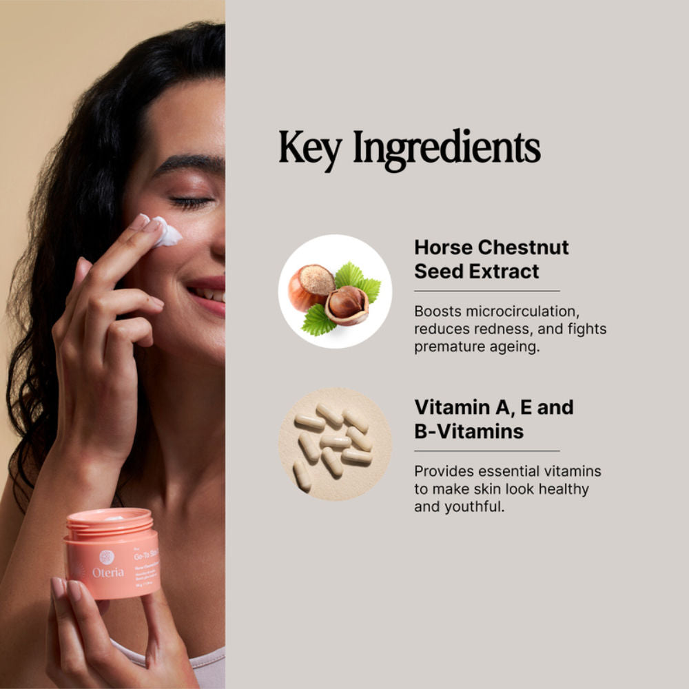 Oteria Go-To Skin Cream Vitamin A And E With Horse Chestnut Seed Extract For Glowing Skin