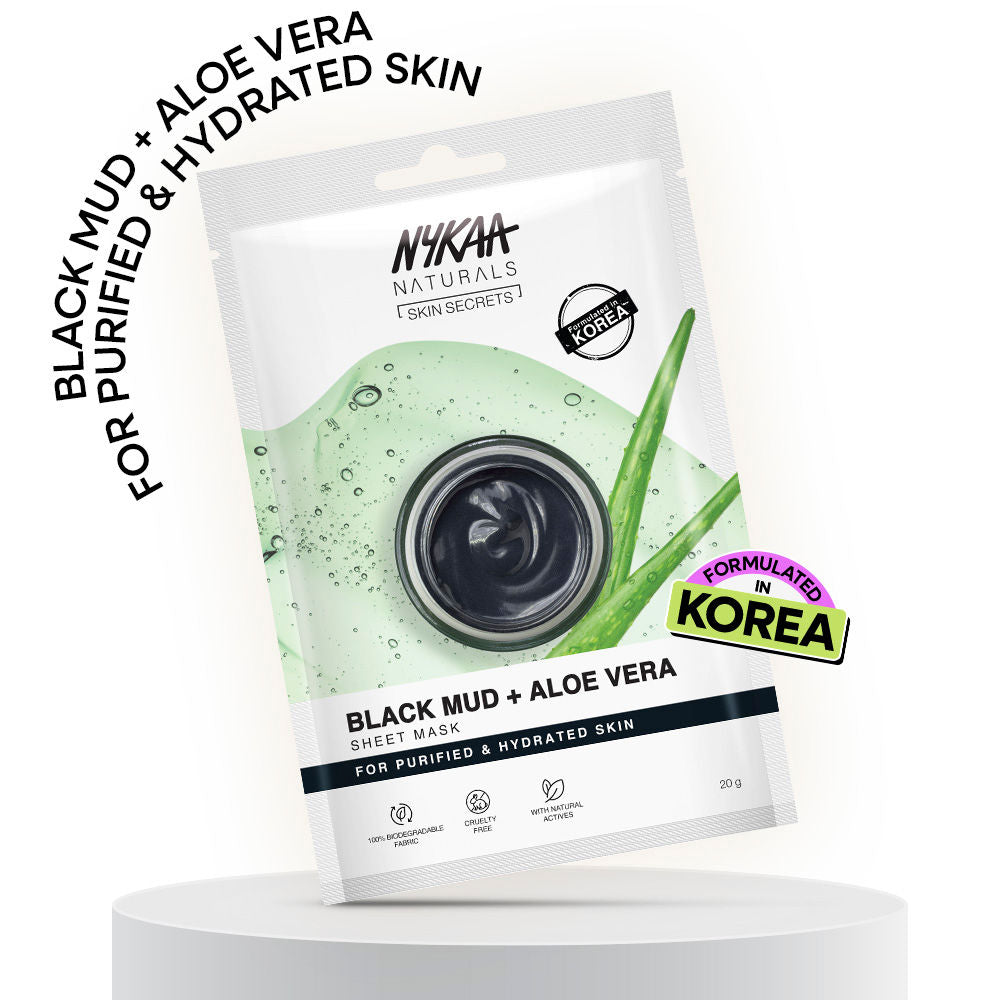 Nykaa Green Tea + Aloe Vera Sheet Mask For Hydrated Skin - Formulated in Korea - For All Skin Types