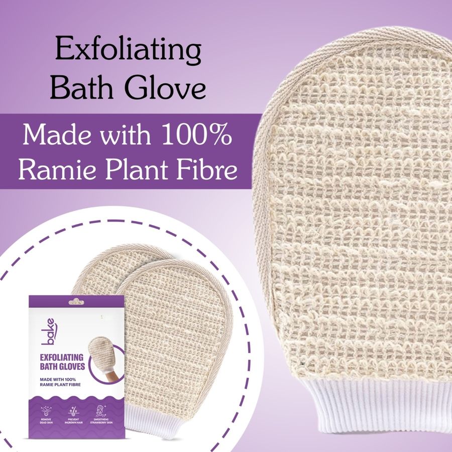 BAKE Exfoliating Bath Glove for Dead Skin,Tan Removal, Strawberry Skin, Body Acne & Ingrown Hair