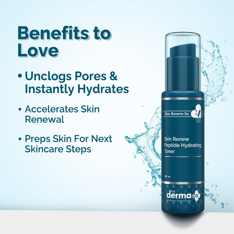 The Derma Co X Dr V Skin Renew Peptide Hydrating Toner with Hyaluronic Acid for All Skin Types