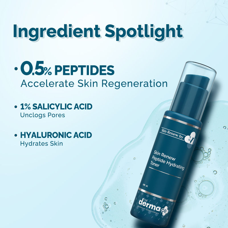 The Derma Co X Dr V Skin Renew Peptide Hydrating Toner with Hyaluronic Acid for All Skin Types