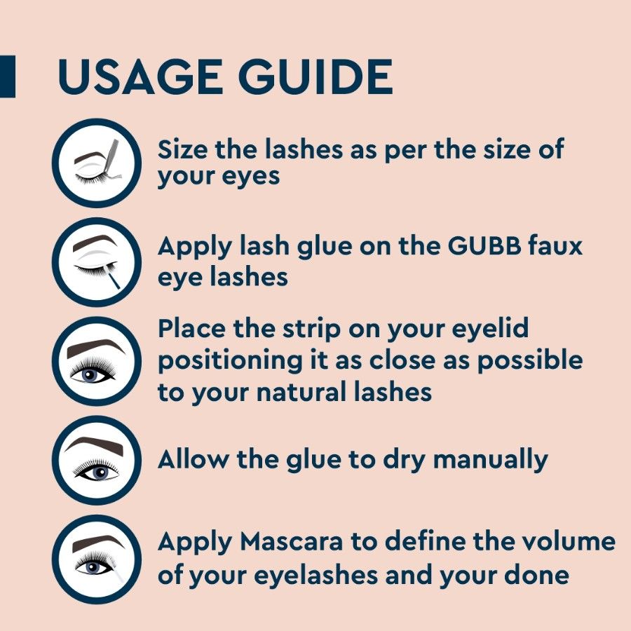 GUBB Eyelash Set With Glue, False Eyelashes - Party Style