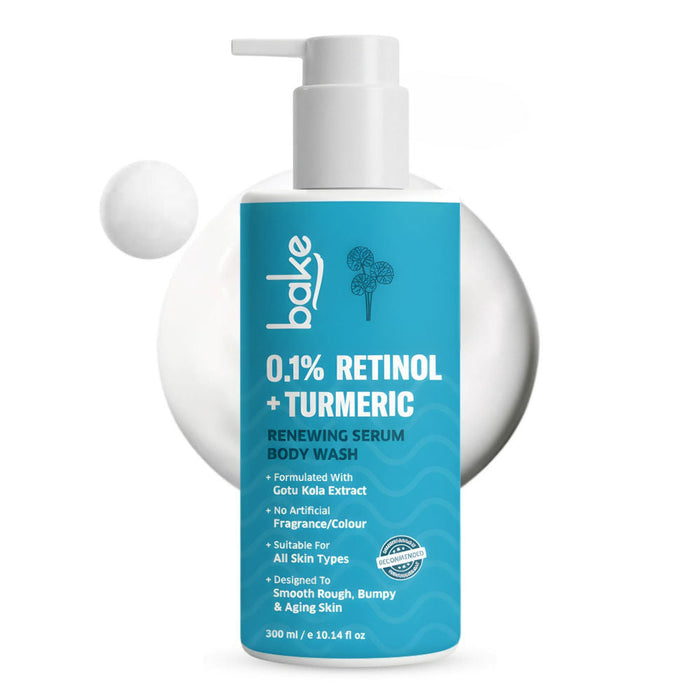 BAKE 0.1% Retinol & Turmeric Renewing Serum Body Wash for Anti-Aging, Fine Lines & Skin Elasticity