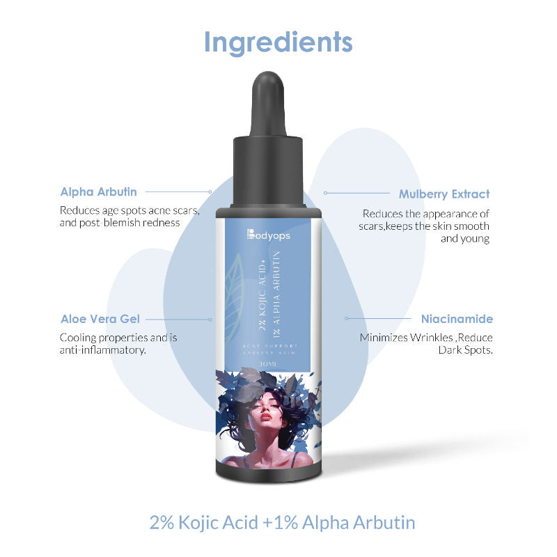 BODYOPS 2% Kojic Acid + 1% Alpha Arbutin Face Serum