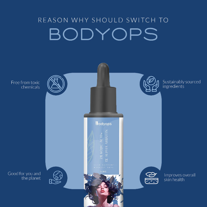 BODYOPS 2% Kojic Acid + 1% Alpha Arbutin Face Serum