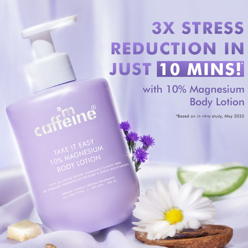 Mcaffeine 10% Magnesium Body Lotion, 3X Instant Stress Reduction Vanilla Betters Sleep & Relaxes