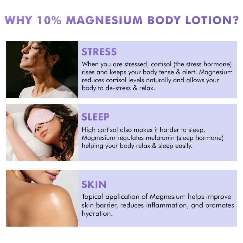 Mcaffeine 10% Magnesium Body Lotion, 3X Instant Stress Reduction Vanilla Betters Sleep & Relaxes